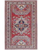 Kazak 3'1'' X 4'9'' Hand-Knotted Wool Rug 3'1'' x 4'9'' (93 X 143) / Red / Ivory