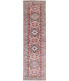 Kazak 2'6'' X 9'8'' Hand-Knotted Wool Rug 2'6'' x 9'8'' (75 X 290) / Brown / Ivory