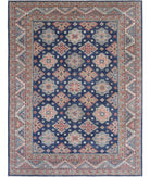 Kazak 11'10'' X 15'4'' Hand-Knotted Wool Rug 11'10'' x 15'4'' (355 X 460) / Blue / Ivory