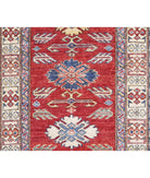 Kazak 2'9'' X 10'2'' Hand-Knotted Wool Rug 2'9'' x 10'2'' (83 X 305) / Red / Ivory