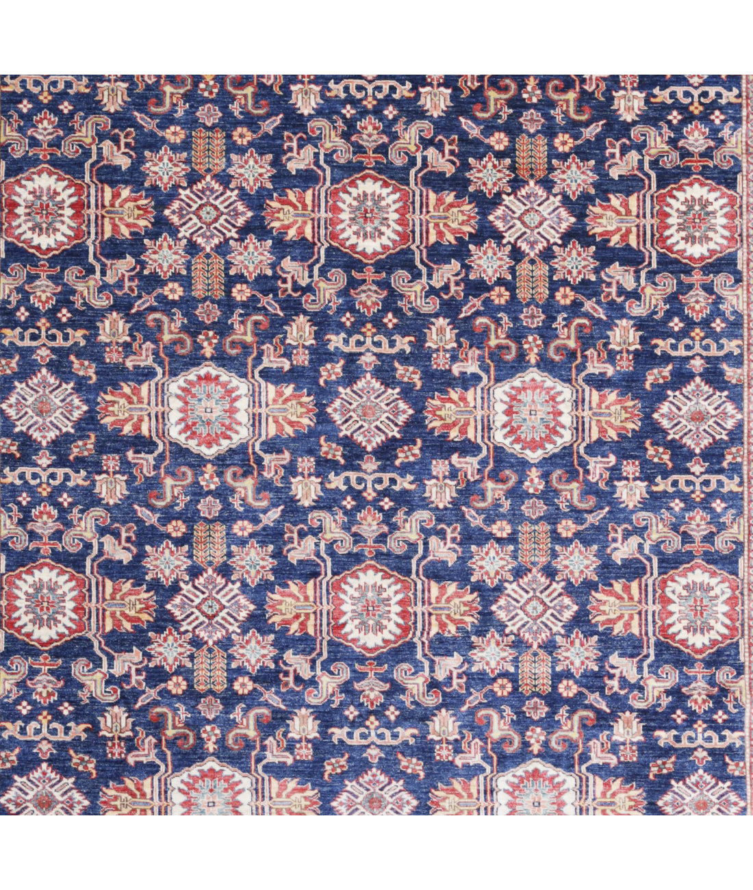 Kazak 8'11'' X 11'8'' Hand-Knotted Wool Rug 8'11'' x 11'8'' (268 X 350) / Blue / Ivory