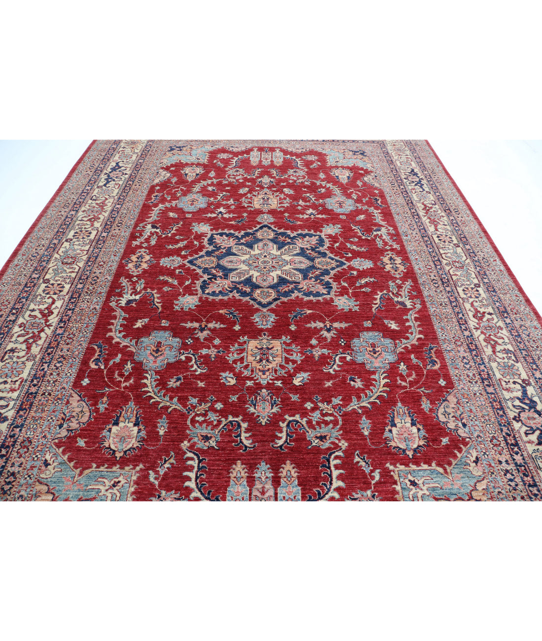 Kazak 8'11'' X 11'11'' Hand-Knotted Wool Rug 8'11'' x 11'11'' (268 X 358) / Red / Ivory