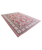 Kazak 9'11'' X 13'6'' Hand-Knotted Wool Rug 9'11'' x 13'6'' (298 X 405) / Red / Ivory