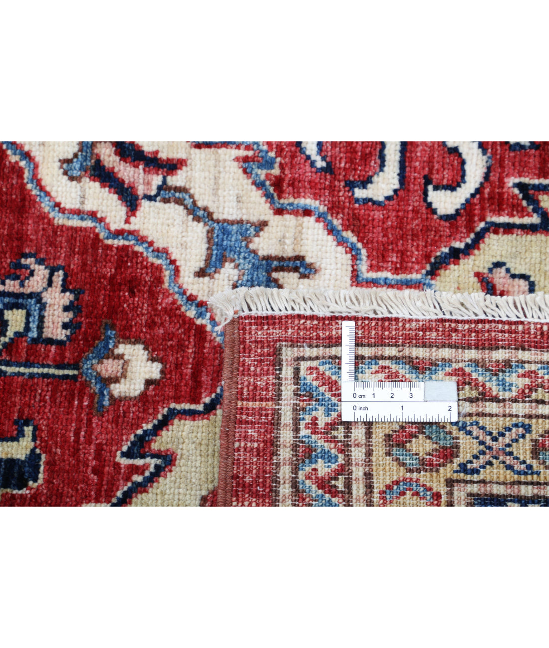 Kazak 9'11'' X 13'6'' Hand-Knotted Wool Rug 9'11'' x 13'6'' (298 X 405) / Red / Ivory