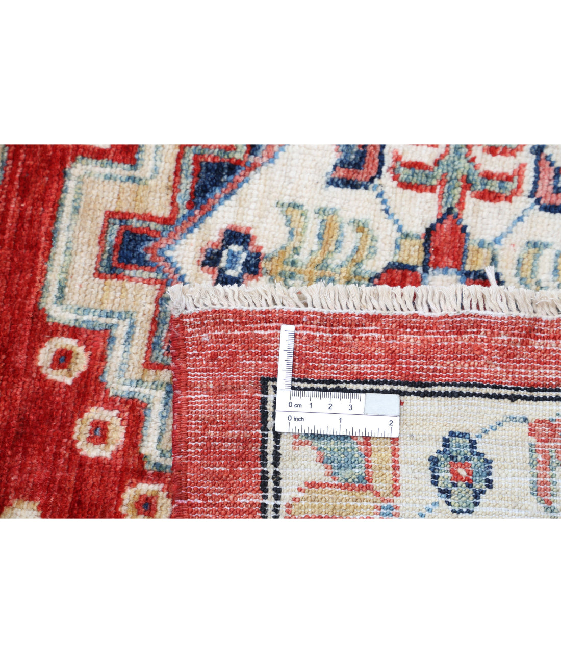 Kazak 8'10'' X 12'10'' Hand-Knotted Wool Rug 8'10'' x 12'10'' (265 X 385) / Red / Ivory