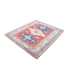 Kazak 4'11'' X 5'11'' Hand-Knotted Wool Rug 4'11'' x 5'11'' (148 X 178) / Red / Ivory