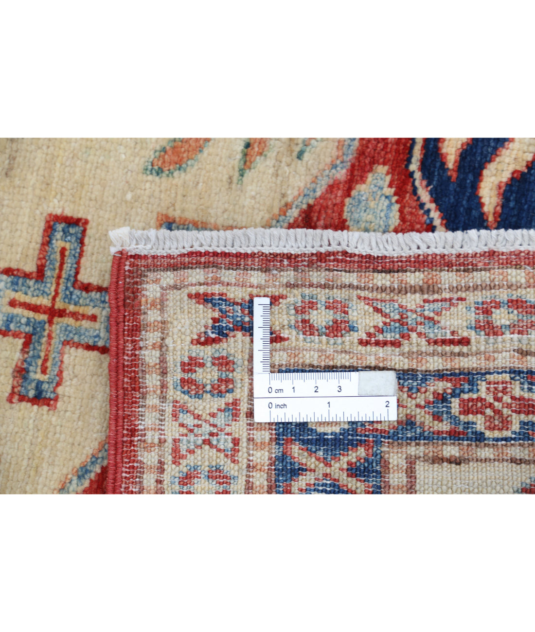 Kazak 4'11'' X 5'11'' Hand-Knotted Wool Rug 4'11'' x 5'11'' (148 X 178) / Red / Ivory