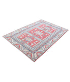 Kazak 4'7'' X 6'9'' Hand-Knotted Wool Rug 4'7'' x 6'9'' (138 X 203) / Red / Ivory