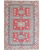 Kazak 4'7'' X 6'9'' Hand-Knotted Wool Rug 4'7'' x 6'9'' (138 X 203) / Red / Ivory