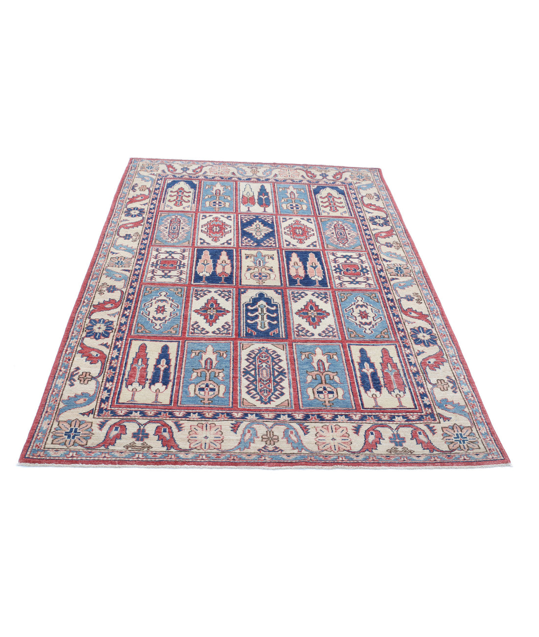 Kazak 4'10'' X 6'7'' Hand-Knotted Wool Rug 4'10'' x 6'7'' (145 X 198) / Multi / Ivory