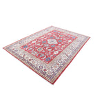 Kazak 6'7'' X 8'8'' Hand-Knotted Wool Rug 6'7'' x 8'8'' (198 X 260) / Red / Ivory