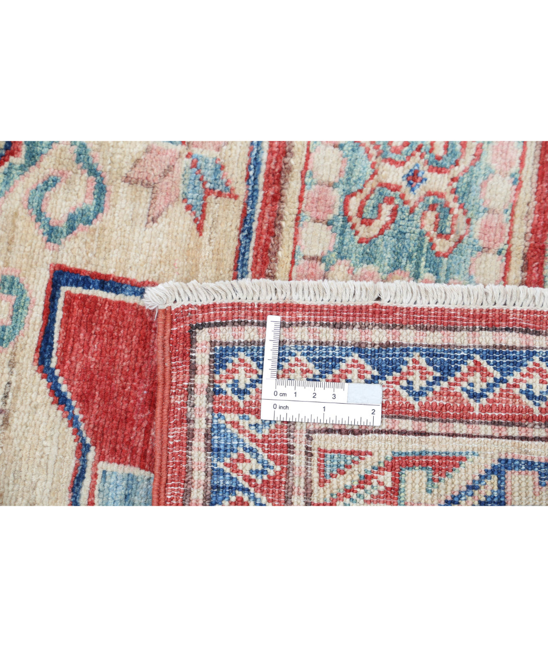 Kazak 4'1'' X 6'7'' Hand-Knotted Wool Rug 4'1'' x 6'7'' (123 X 198) / Red / Ivory