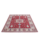 Kazak 5'7'' X 5'11'' Hand-Knotted Wool Rug 5'7'' x 5'11'' (168 X 178) / Red / Ivory