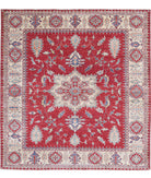 Kazak 5'7'' X 5'11'' Hand-Knotted Wool Rug 5'7'' x 5'11'' (168 X 178) / Red / Ivory