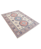 Kazak 4'10'' X 6'8'' Hand-Knotted Wool Rug 4'10'' x 6'8'' (145 X 200) / Ivory / Peach