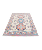 Kazak 4'10'' X 6'8'' Hand-Knotted Wool Rug 4'10'' x 6'8'' (145 X 200) / Ivory / Peach