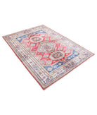 Kazak 4'10'' X 6'6'' Hand-Knotted Wool Rug 4'10'' x 6'6'' (145 X 195) / Red / Ivory