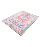 Kazak 4'10'' X 6'6'' Hand-Knotted Wool Rug 4'10'' x 6'6'' (145 X 195) / Red / Ivory