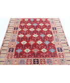 Kazak 4'11'' X 6'6'' Hand-Knotted Wool Rug 4'11'' x 6'6'' (148 X 195) / Red / Ivory