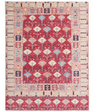 Kazak 4'11'' X 6'6'' Hand-Knotted Wool Rug 4'11'' x 6'6'' (148 X 195) / Red / Ivory