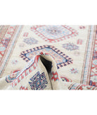 Kazak 2'4'' X 6'3'' Hand-Knotted Wool Rug 2'4'' x 6'3'' (70 X 188) / Ivory / Red