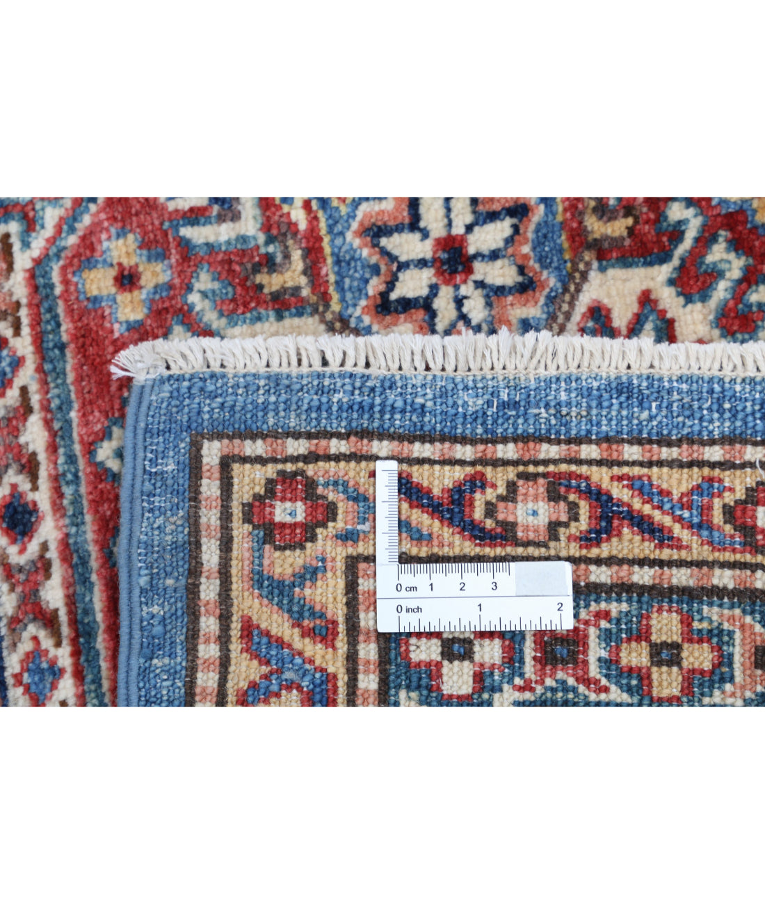 Kazak 4'10'' X 6'10'' Hand-Knotted Wool Rug 4'10'' x 6'10'' (145 X 205) / Blue / Ivory