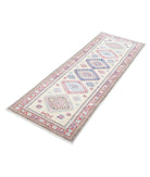 Kazak 2'4'' X 6'5'' Hand-Knotted Wool Rug 2'4'' x 6'5'' (70 X 193) / Ivory / Red