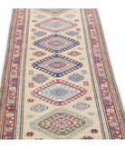 Kazak 2'4'' X 6'5'' Hand-Knotted Wool Rug 2'4'' x 6'5'' (70 X 193) / Ivory / Red