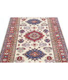 Kazak 4'0'' X 5'5'' Hand-Knotted Wool Rug 4'0'' x 5'5'' (120 X 163) / Ivory / Red