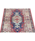 Kazak 2'10'' X 4'2'' Hand-Knotted Wool Rug 2'10'' x 4'2'' (85 X 125) / Red / Ivory