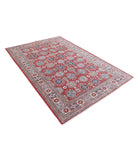 Kazak 5'4'' X 8'2'' Hand-Knotted Wool Rug 5'4'' x 8'2'' (160 X 245) / Red / Ivory