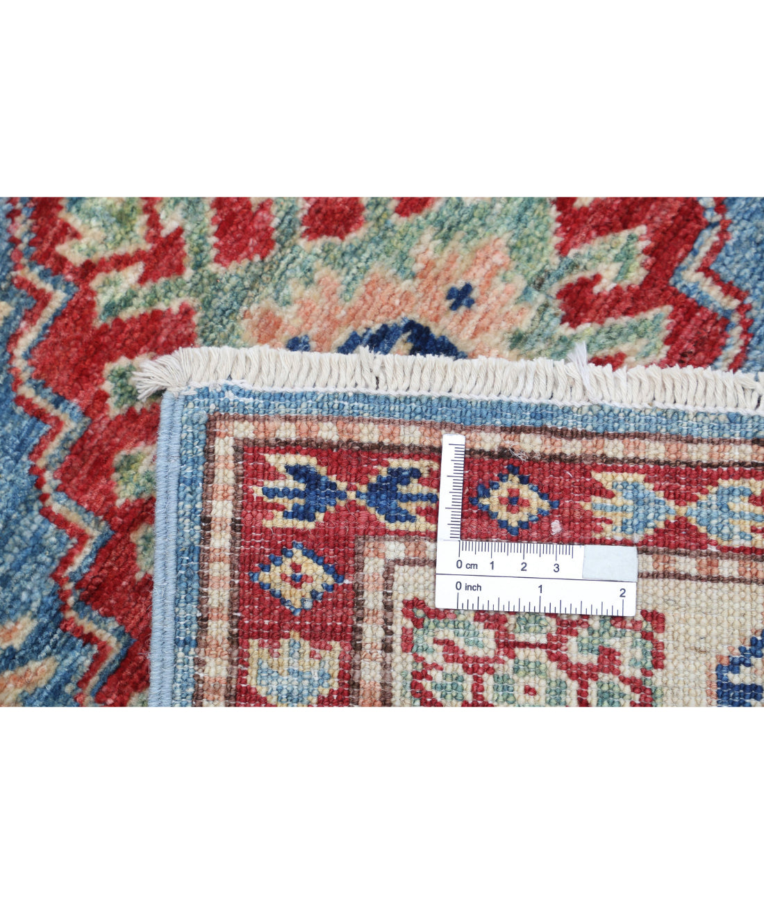 Kazak 2'9'' X 4'2'' Hand-Knotted Wool Rug 2'9'' x 4'2'' (83 X 125) / Blue / Ivory