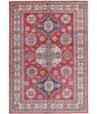 Kazak 5'6'' X 8'3'' Hand-Knotted Wool Rug 5'6'' x 8'3'' (165 X 248) / Red / Ivory