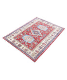 Kazak 3'6'' X 4'9'' Hand-Knotted Wool Rug 3'6'' x 4'9'' (105 X 143) / Red / Ivory