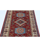 Kazak 3'6'' X 4'9'' Hand-Knotted Wool Rug 3'6'' x 4'9'' (105 X 143) / Red / Ivory