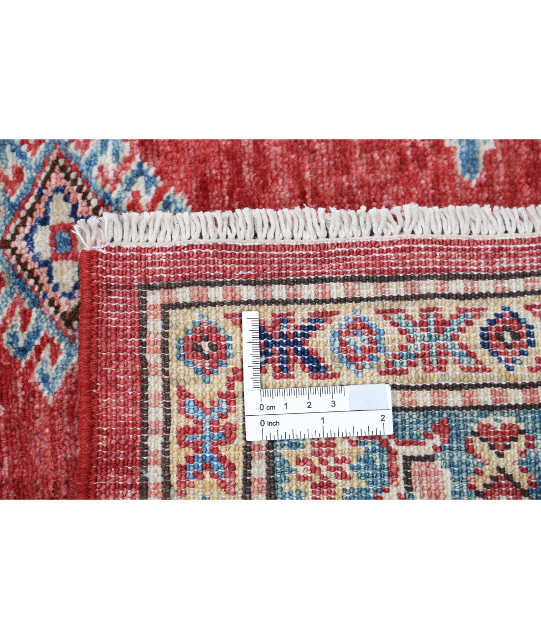 Kazak 5'7'' X 7'6'' Hand-Knotted Wool Rug 5'7'' x 7'6'' (168 X 225) / Red / Ivory