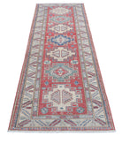 Kazak 2'7'' X 8'10'' Hand-Knotted Wool Rug 2'7'' x 8'10'' (78 X 265) / Peach / Ivory