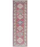 Kazak 2'7'' X 8'10'' Hand-Knotted Wool Rug 2'7'' x 8'10'' (78 X 265) / Peach / Ivory