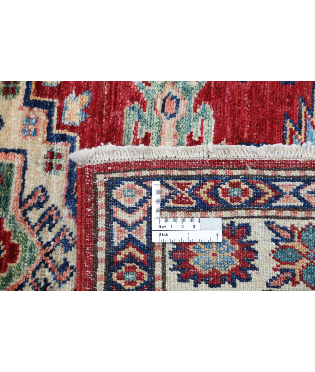 Kazak 3'2'' X 4'9'' Hand-Knotted Wool Rug 3'2'' x 4'9'' (95 X 143) / Red / Ivory