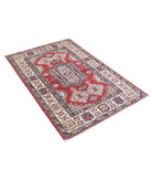 Kazak 3'5'' X 5'2'' Hand-Knotted Wool Rug 3'5'' x 5'2'' (103 X 155) / Red / Ivory