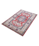 Kazak 3'5'' X 5'2'' Hand-Knotted Wool Rug 3'5'' x 5'2'' (103 X 155) / Red / Ivory