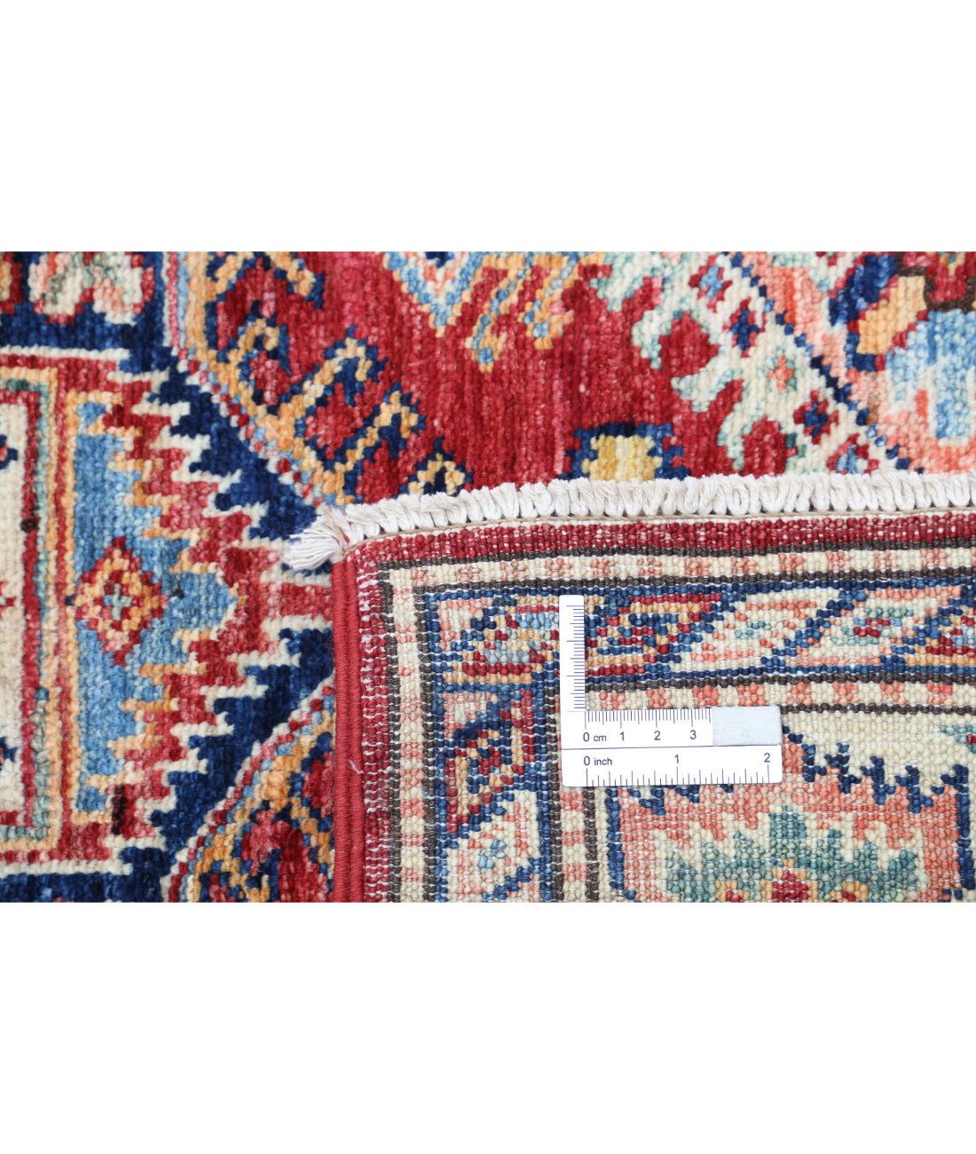 Kazak 3'5'' X 5'2'' Hand-Knotted Wool Rug 3'5'' x 5'2'' (103 X 155) / Red / Ivory