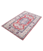 Kazak 3'4'' X 5'2'' Hand-Knotted Wool Rug 3'4'' x 5'2'' (100 X 155) / Red / Ivory