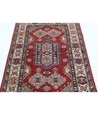 Kazak 3'4'' X 5'2'' Hand-Knotted Wool Rug 3'4'' x 5'2'' (100 X 155) / Red / Ivory