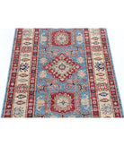 Kazak 2'9'' X 4'2'' Hand-Knotted Wool Rug 2'9'' x 4'2'' (83 X 125) / Blue / Ivory