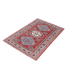 Kazak 2'9'' X 4'1'' Hand-Knotted Wool Rug 2'9'' x 4'1'' (83 X 123) / Red / Ivory