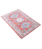 Kazak 2'9'' X 4'1'' Hand-Knotted Wool Rug 2'9'' x 4'1'' (83 X 123) / Red / Ivory