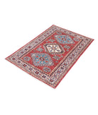 Kazak 2'9'' X 4'2'' Hand-Knotted Wool Rug 2'9'' x 4'2'' (83 X 125) / Red / Ivory