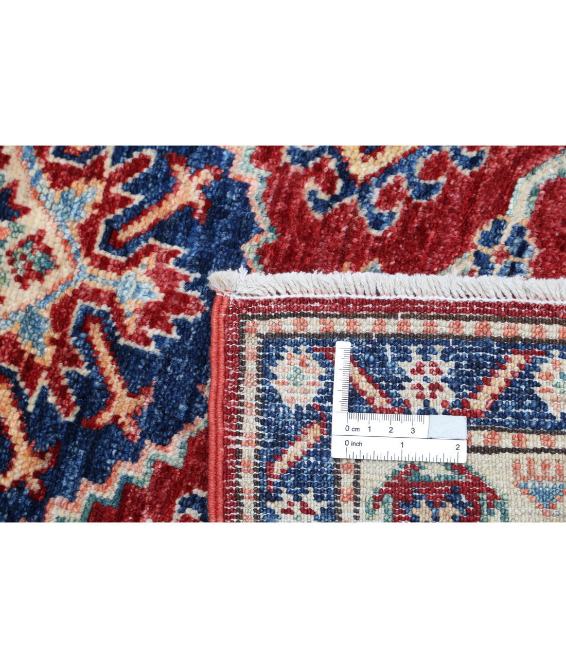 Kazak 2'7'' X 4'2'' Hand-Knotted Wool Rug 2'7'' x 4'2'' (78 X 125) / Red / Ivory