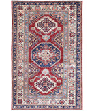 Kazak 2'7'' X 4'2'' Hand-Knotted Wool Rug 2'7'' x 4'2'' (78 X 125) / Red / Ivory